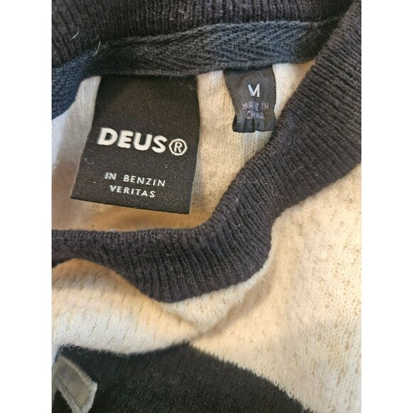 Deus Ex Machina Moto X Knit Crew Sweater - Black /Cream Size M - Picture 4 of 11